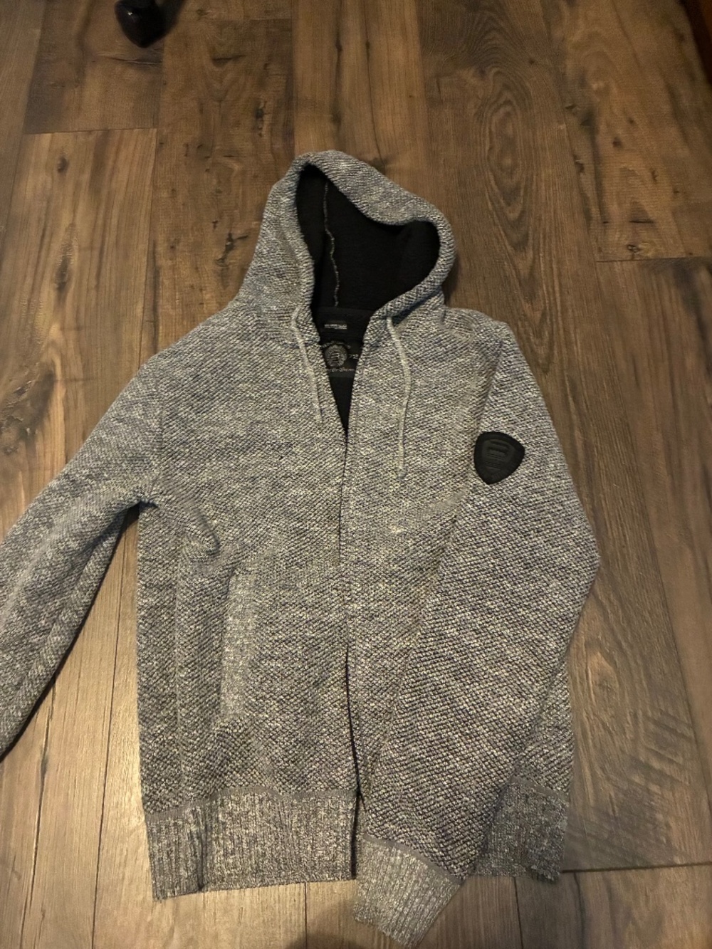 Buffalo David Bitton gray textured zip up jacket